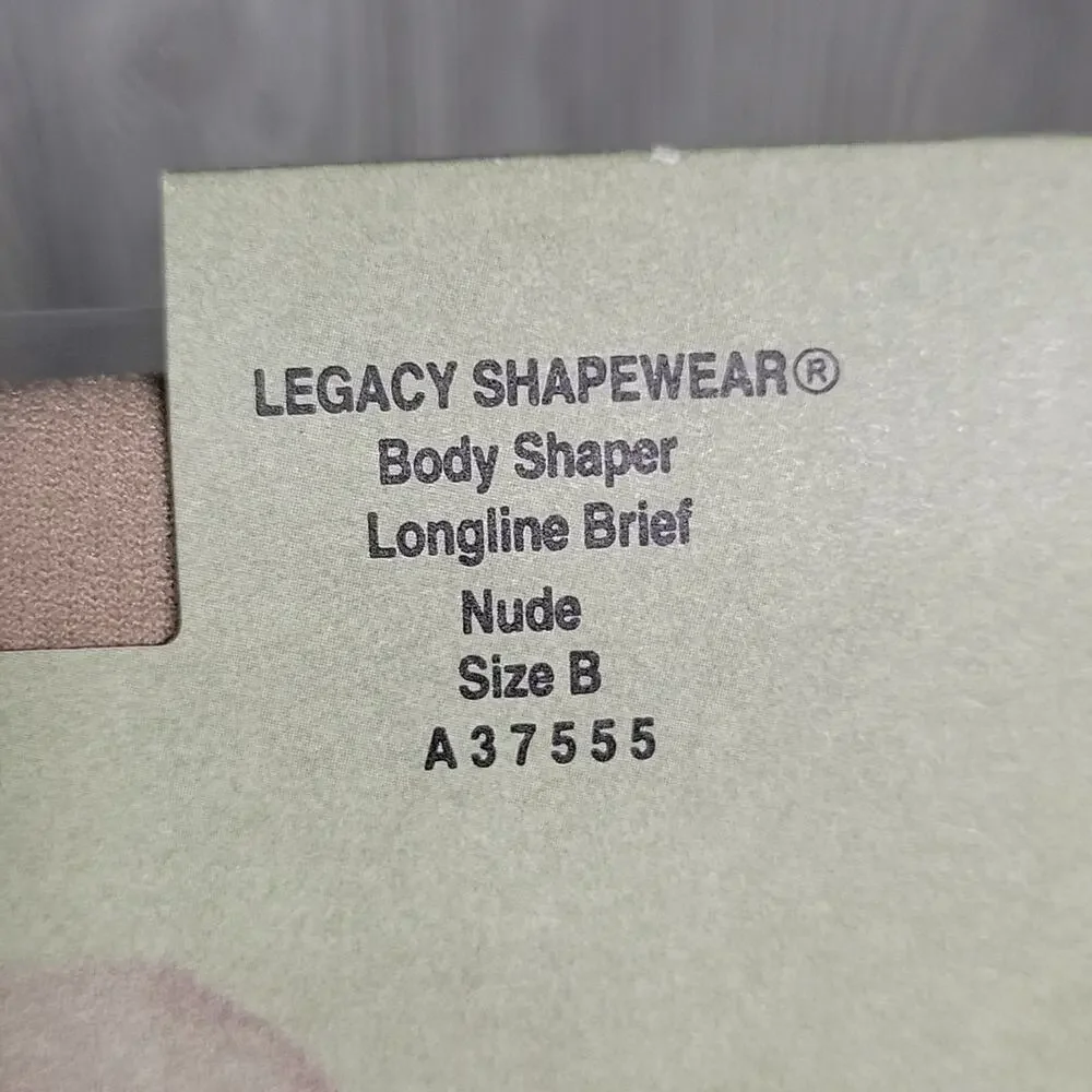 Legacy Legwear 3 Body Shaper Longline Brief Legwear Nude/Black/Ivory Size B NEW